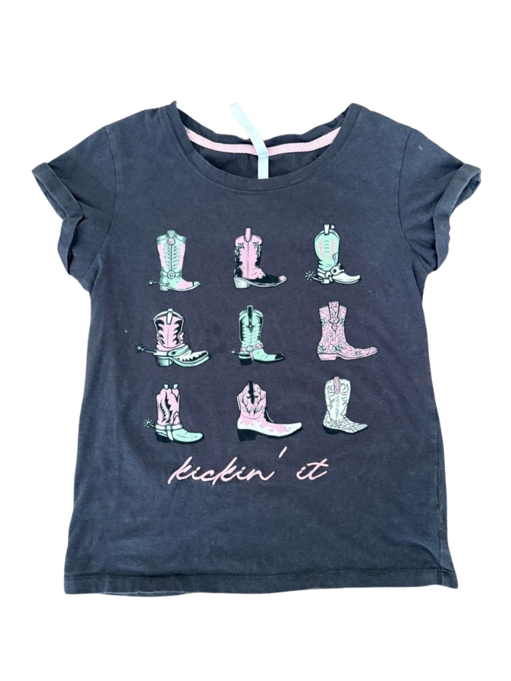 Sweet Soul kickin It western pastel T-shirt girls size medium EUC